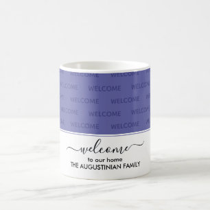 Elegant Very Peri Custom WELCOME TO OUR HOME Coffee Mug