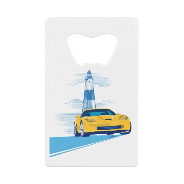 ELEGANT VETTE AUTOMOBILE ART CREDIT CARD BOTTLE OPENER (Front)