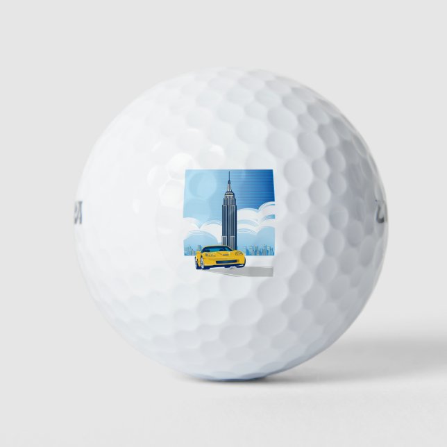 ELEGANT VETTE AUTOMOBILE ART GOLF BALLS (Front)