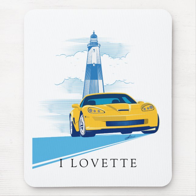 ELEGANT VETTE AUTOMOBILE ART MOUSE PAD (Front)