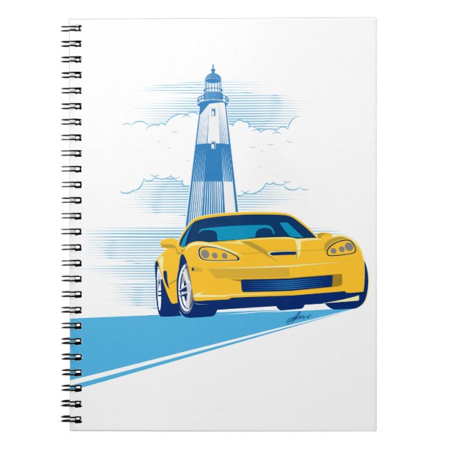 ELEGANT VETTE AUTOMOBILE ART NOTEBOOK (Front)