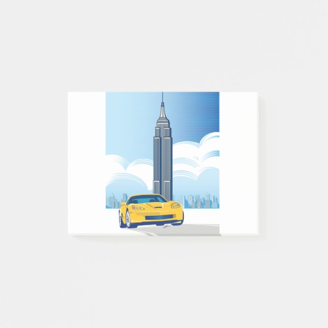 ELEGANT VETTE AUTOMOBILE ART POST-IT NOTES (Front)