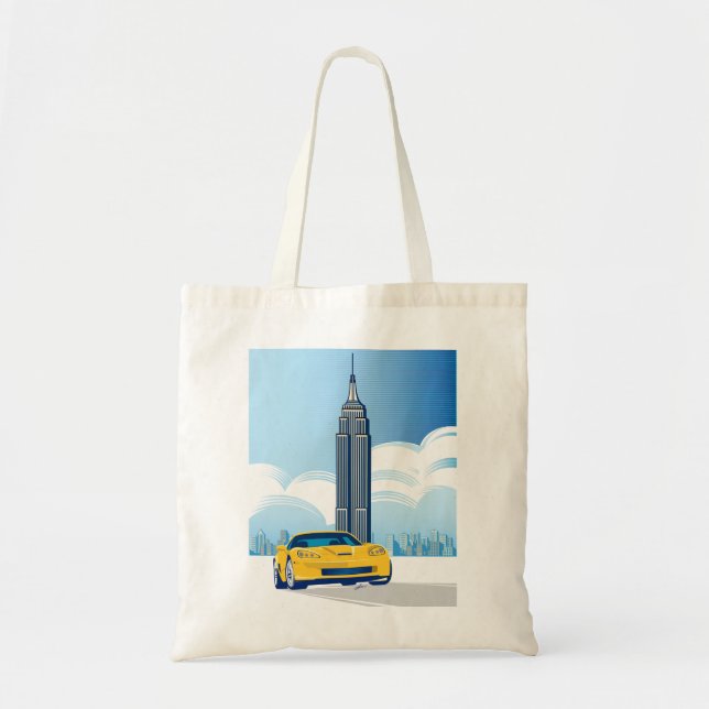 ELEGANT VETTE AUTOMOBILE ART TOTE BAG (Front)