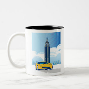 ELEGANT VETTE AUTOMOBILE ART Two-Tone COFFEE MUG