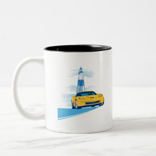 ELEGANT VETTE AUTOMOBILE ART Two-Tone COFFEE MUG