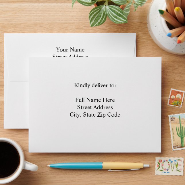 Elegant, Vibrant Hot floral  Stripes Envelope (Desk)