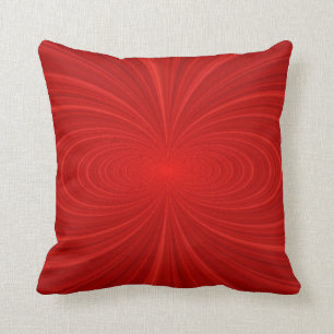 Elegant Vibrant Red Swirl Throw Pillow