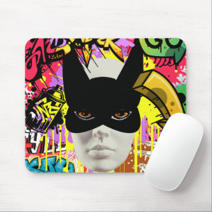 Elegant vibrant urban art Graffiti Spray paint  Mouse Pad