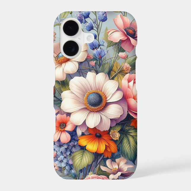 Elegant Vibrant Vintage Flower Collage (Back)