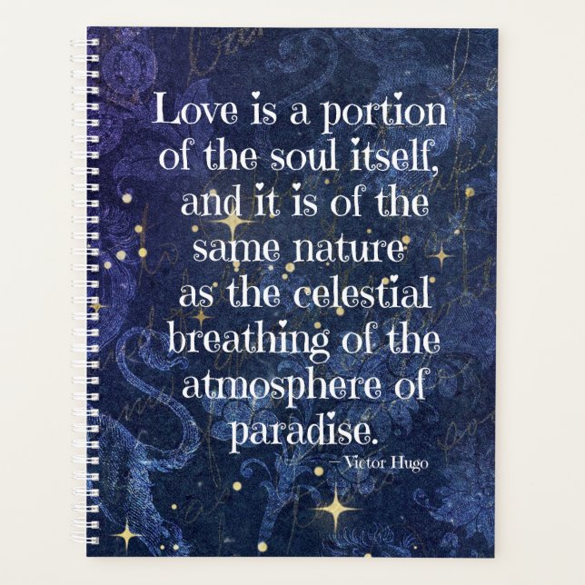 Elegant Victor Hugo Poem Planner (Front)