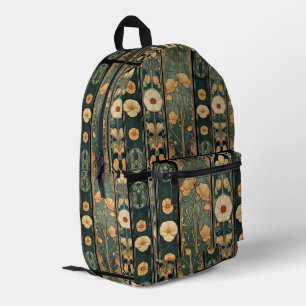 Elegant victorian art nouveau botanical printed backpack
