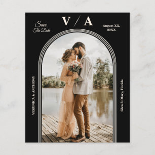 Elegant Victorian Black Wedding Save The Date  Flyer