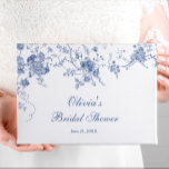 Elegant Victorian Blue Floral Bridal Shower Guest Book<br><div class="desc">For further customization,  please click the "Customize" link and use our design tool to modify this template. The background colour and text styles are changeable. 
If you need any customization or matching items,  please contact me.</div>