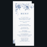 Elegant Victorian Blue Floral Wedding Dinner Menu<br><div class="desc">For further customization,  please click the "customize further" link and use our design tool to modify this template.</div>