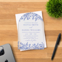 Elegant Victorian Blue Floral Wildflower Wedding