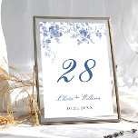 Elegant Victorian Blue French Floral Wedding Table Number<br><div class="desc">If you need help or matching items,  please feel free to contact me.</div>