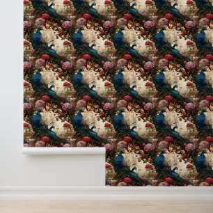 Elegant Victorian Boho Peacock Wallpaper