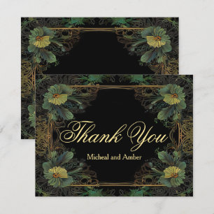 Elegant victorian botanical thank you card