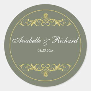 Elegant Victorian Classic Round Sticker