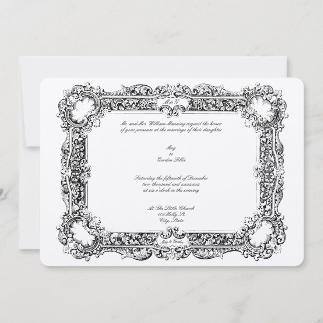 Elegant Victorian Era 1834 Frame Border Invitation (Front)