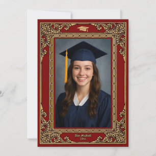 Elegant Victorian Era 1877 Graduation Announcement