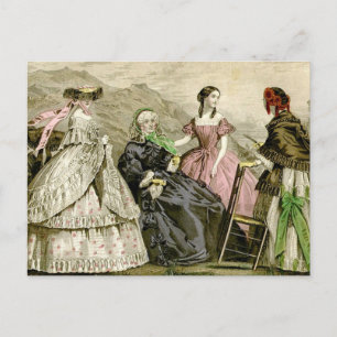 Elegant Victorian Era Ladies Fashion Plate Postcard