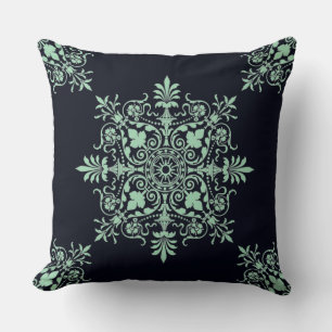 Elegant Victorian Floral Swirl Pattern Throw Pillow