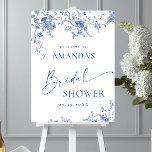 Elegant Victorian Floral WELCOME Bridal Shower Poster<br><div class="desc">Elegant Blue French Garden WELCOME Bridal Shower Poster.</div>