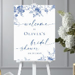 Elegant Victorian Floral WELCOME Bridal Shower Poster<br><div class="desc">Elegant Blue French Garden WELCOME Bridal Shower Poster.</div>