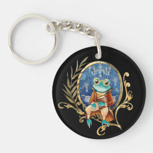 Elegant Victorian Frog Keychain