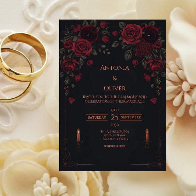 Elegant Victorian Gothic Romance Wedding  Invitation (Creator Uploaded)