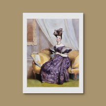 Elegant Victorian Lady with Teacup - Vintage Art P