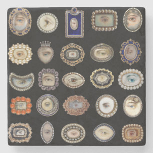 Elegant Victorian Lover's Eyes Stone Coaster