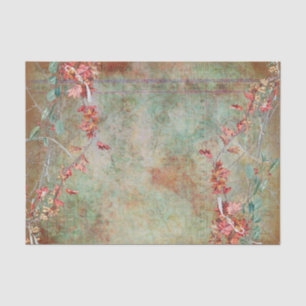 Elegant Victorian Pink Flowers  Tissue Paper
