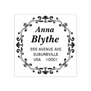 Elegant Victorian Return Address Custom Made Rubber Stamp