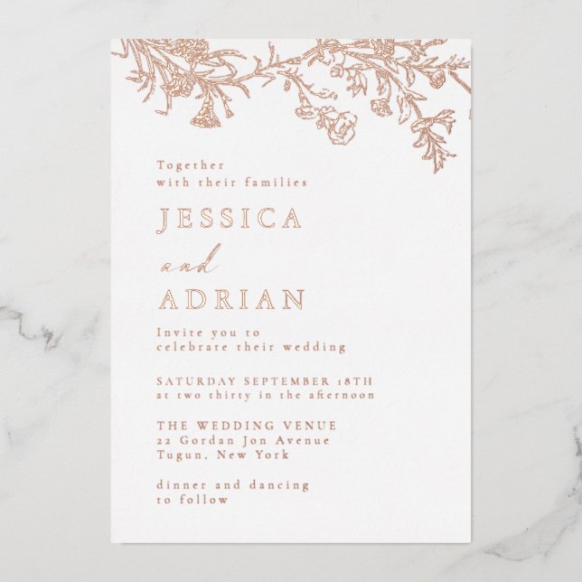 Elegant Victorian Rose Gold Wedding  (Front)