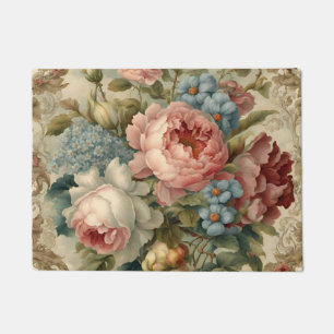 Elegant Victorian Roses, Garden Flowers Doormat