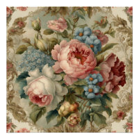 Elegant Victorian Roses, Garden Flowers 