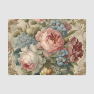 Elegant Victorian Roses, Garden Flowers  Tissue Paper