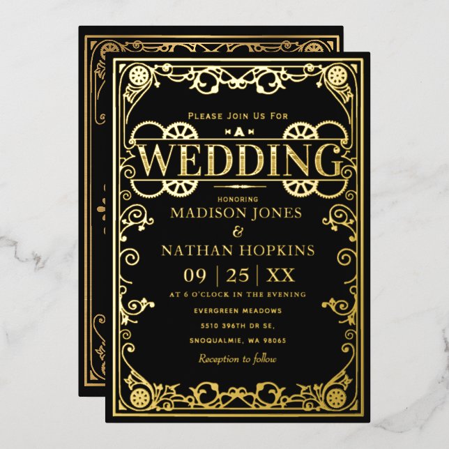 Elegant Victorian Steampunk Wedding  (Front/Back)