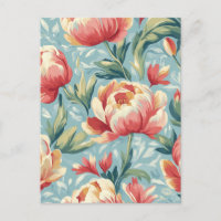 Elegant Victorian Style Floral Peonies Tulips