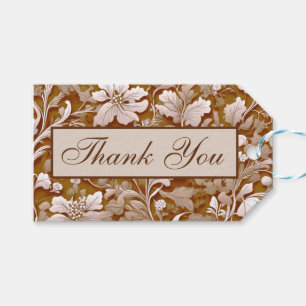 Elegant victorian terracotta white floral gift tags