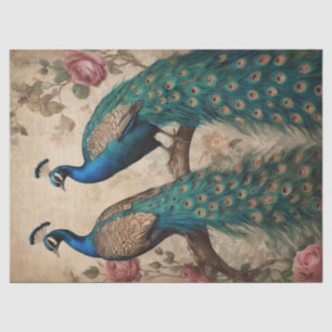 Elegant Victorian Vintage Boho Peacock Tissue Paper