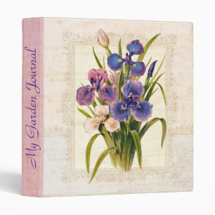 Elegant Victorian Vintage Iris Garden Journal Binder