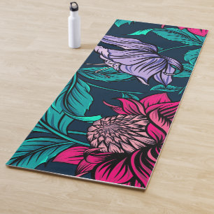 Elegant Victorian Vintage Pink Floral Artwork   Yoga Mat