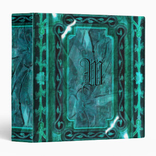 Elegant Victorian vintage teal aqua Binder
