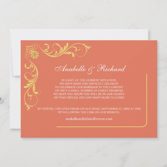 Elegant Victorian Wedding Announcement (Front)