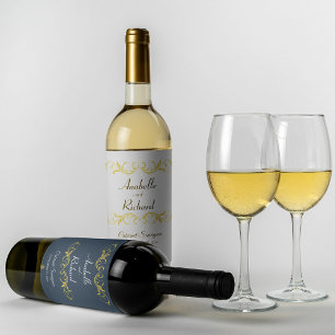 Elegant Victorian Wedding Bottle Favour Wine Label