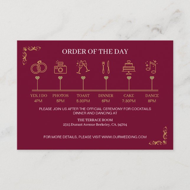 Elegant Victorian Wedding  Enclosure Card (Front)