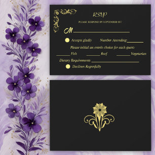 Elegant Victorian Wedding RSVP Card